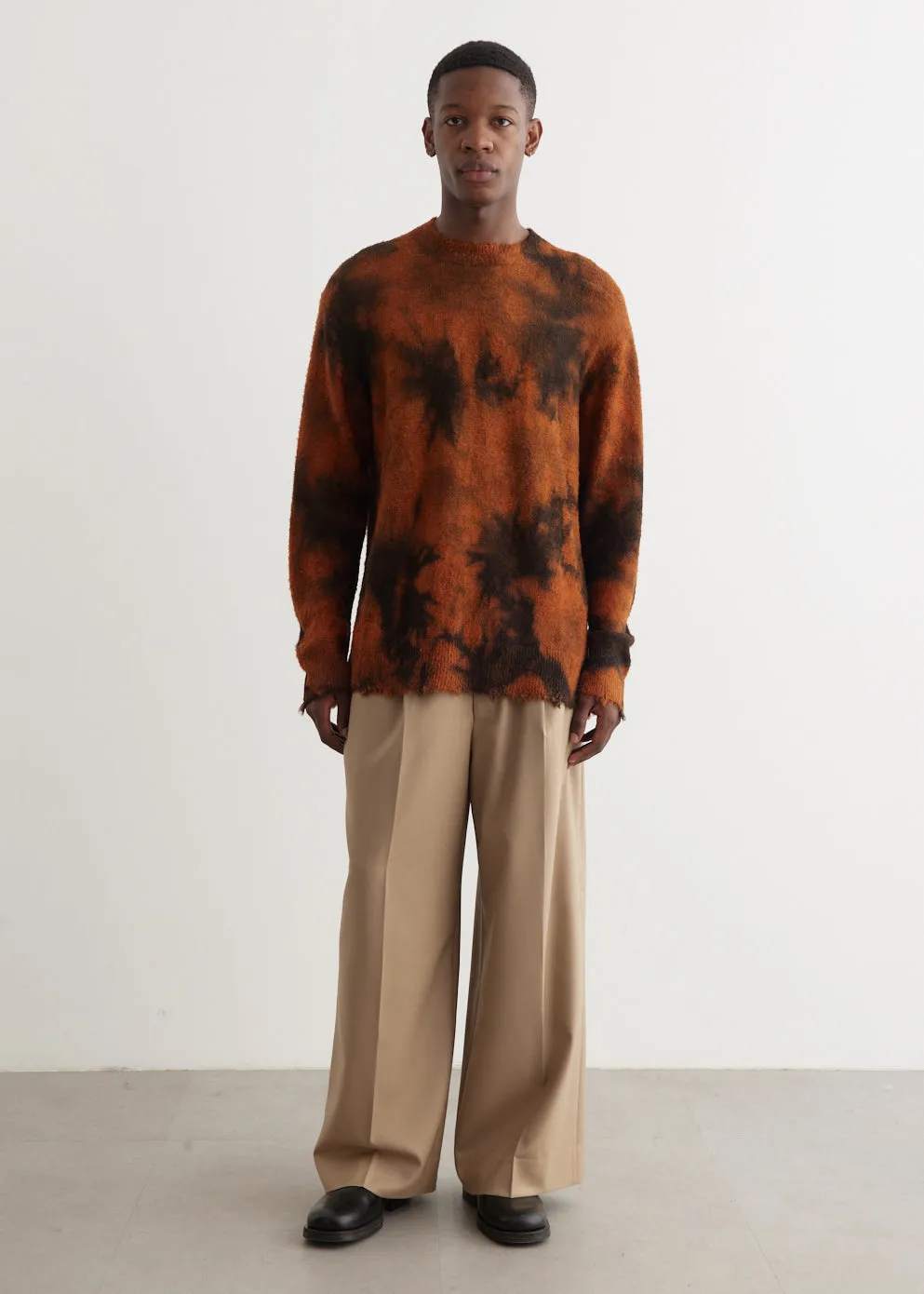 Uneven Garment Dye Crewneck Knit