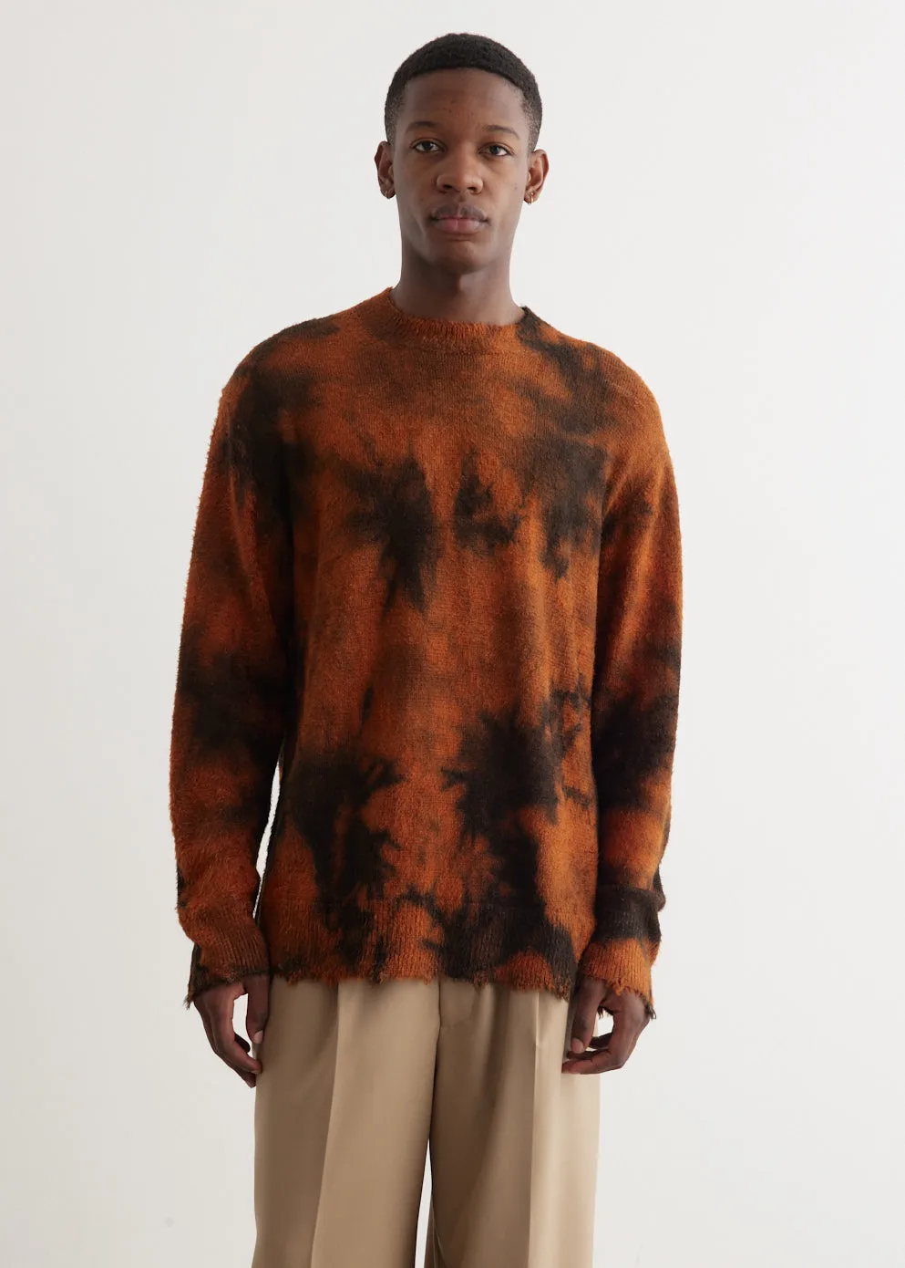 Uneven Garment Dye Crewneck Knit
