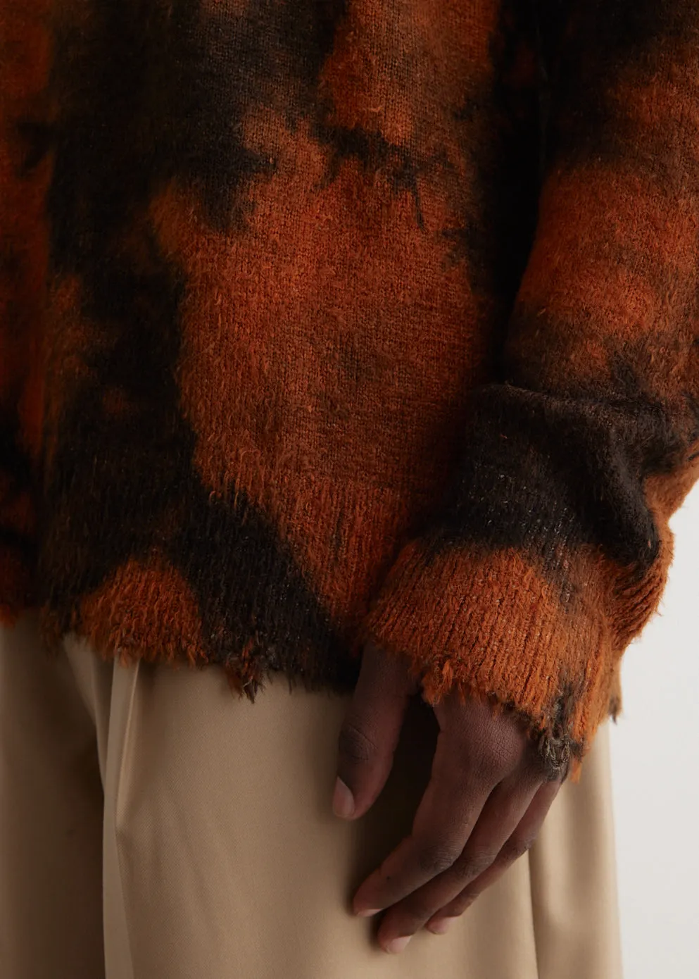 Uneven Garment Dye Crewneck Knit