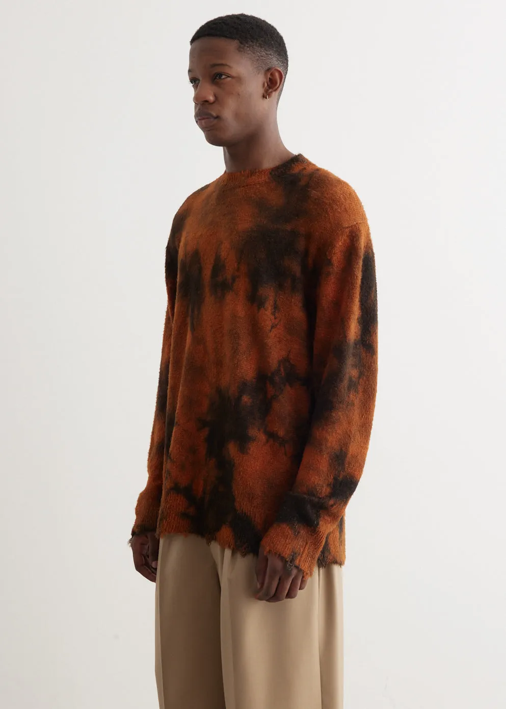 Uneven Garment Dye Crewneck Knit