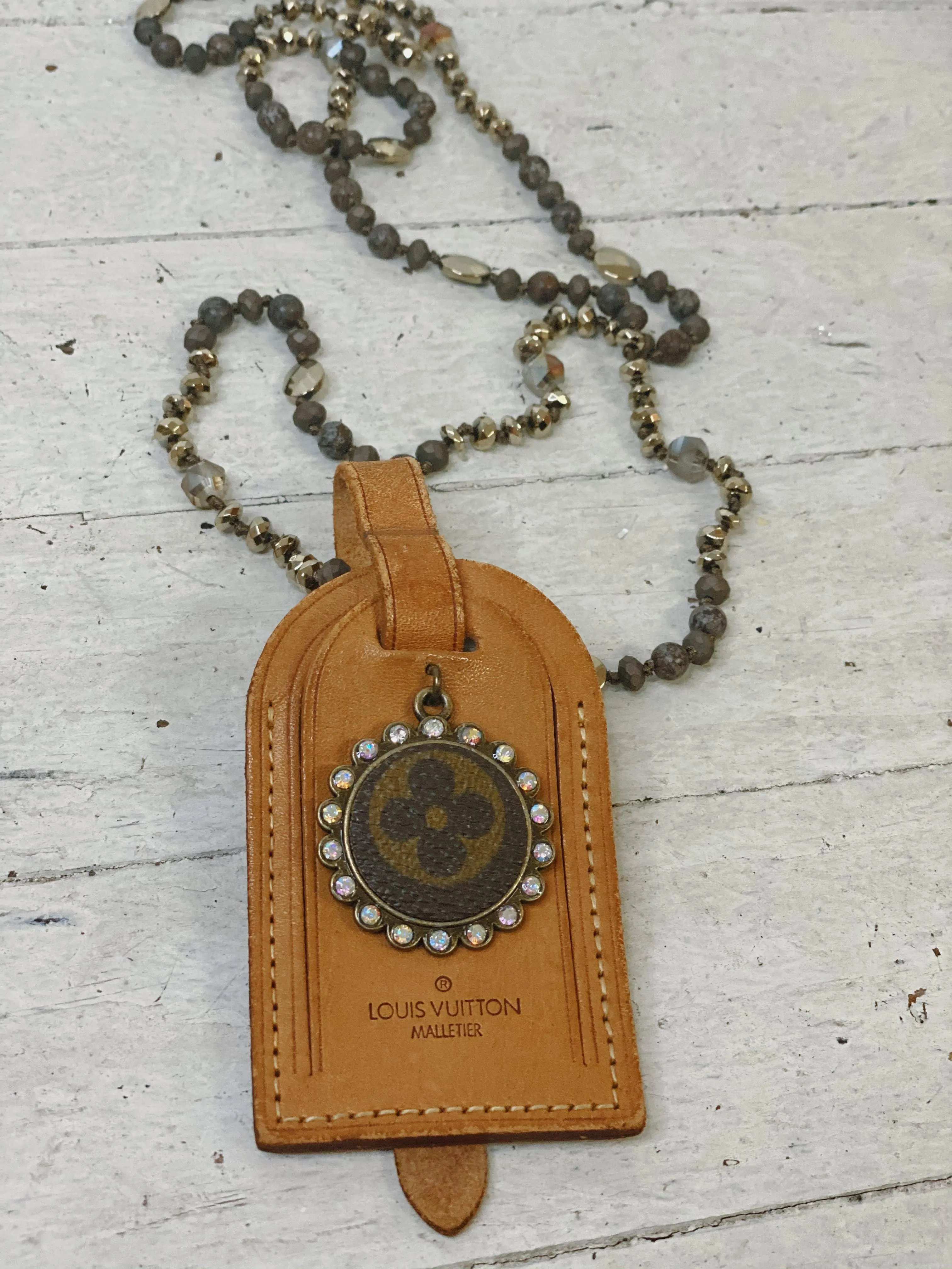 Upcycled Luggage Tag Necklace
