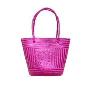 Woven Tote- Medium - Pink