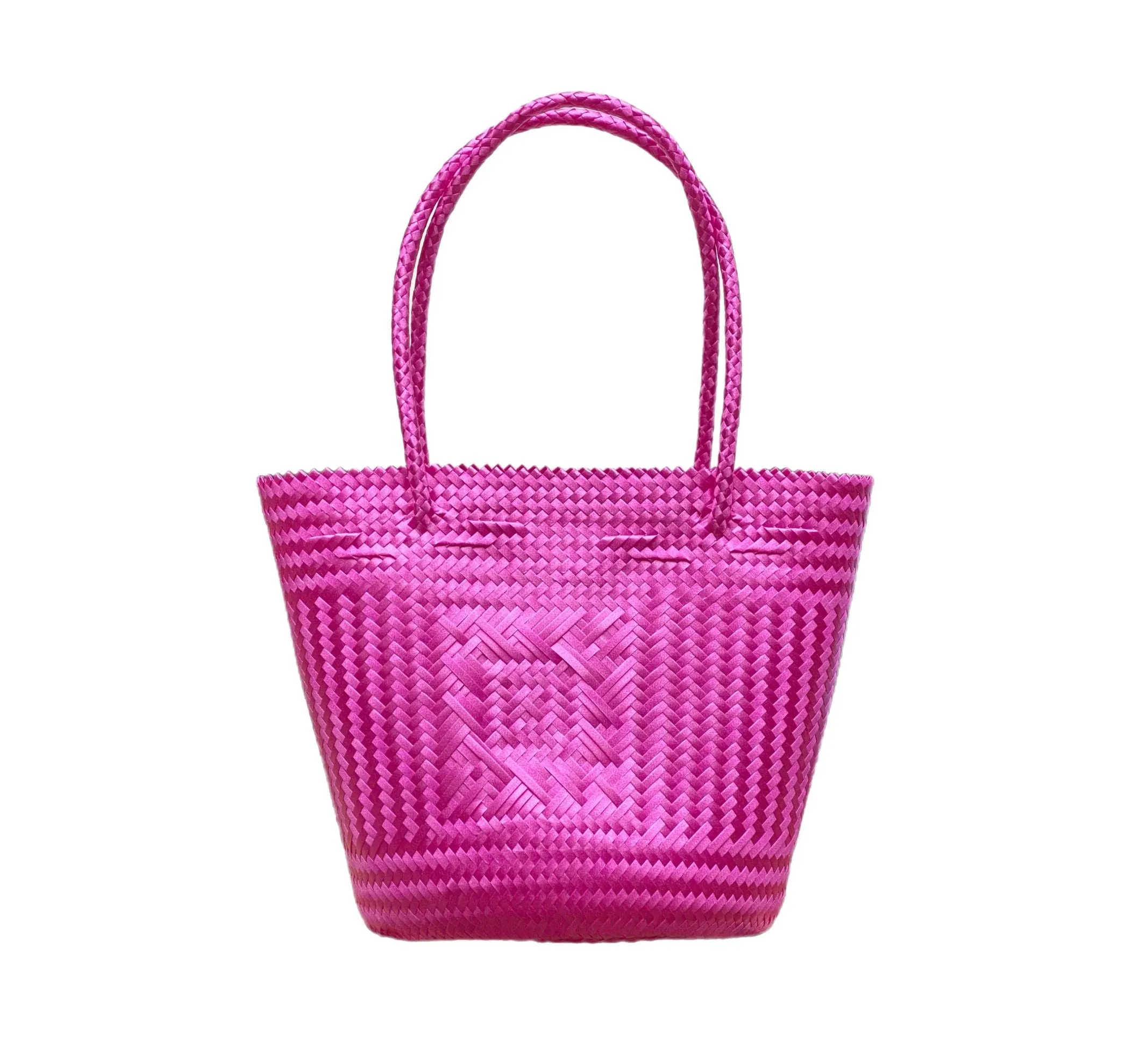 Woven Tote- Medium - Pink