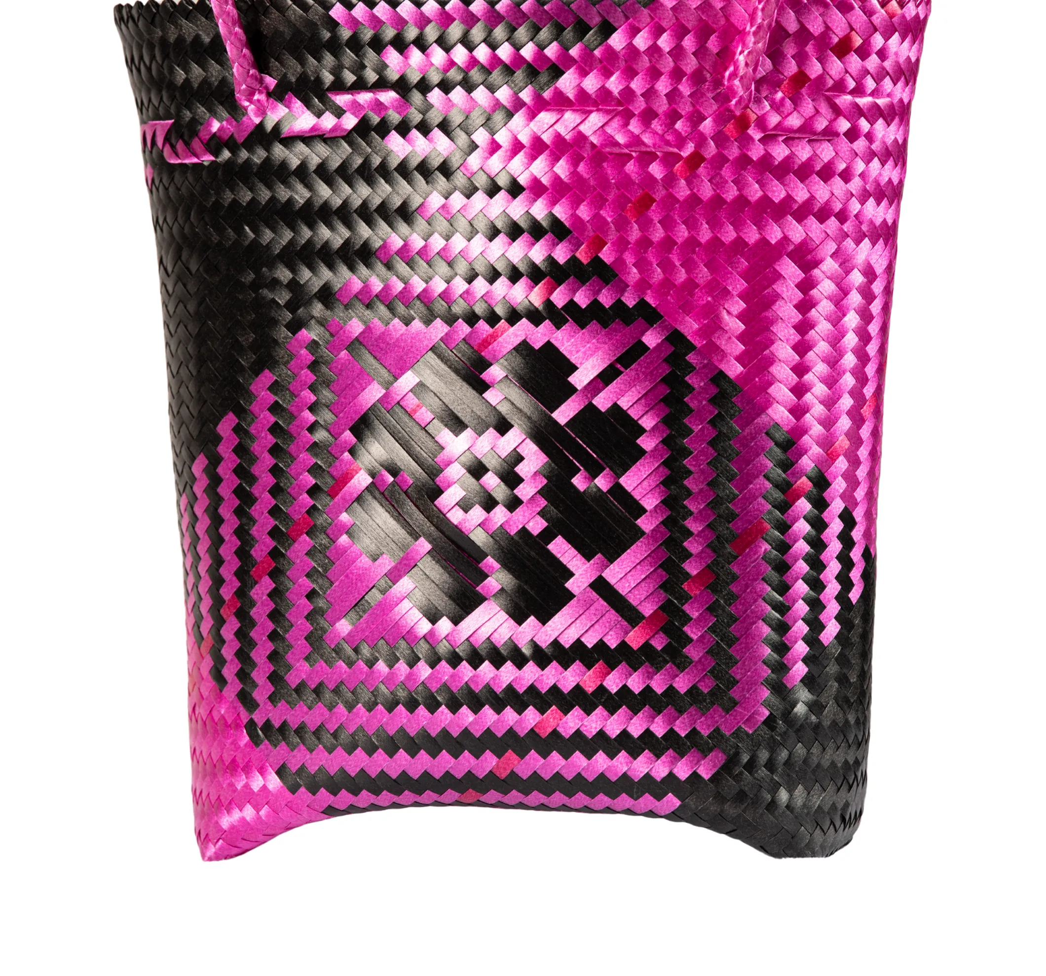 Woven Tote- Small - Pink and Black