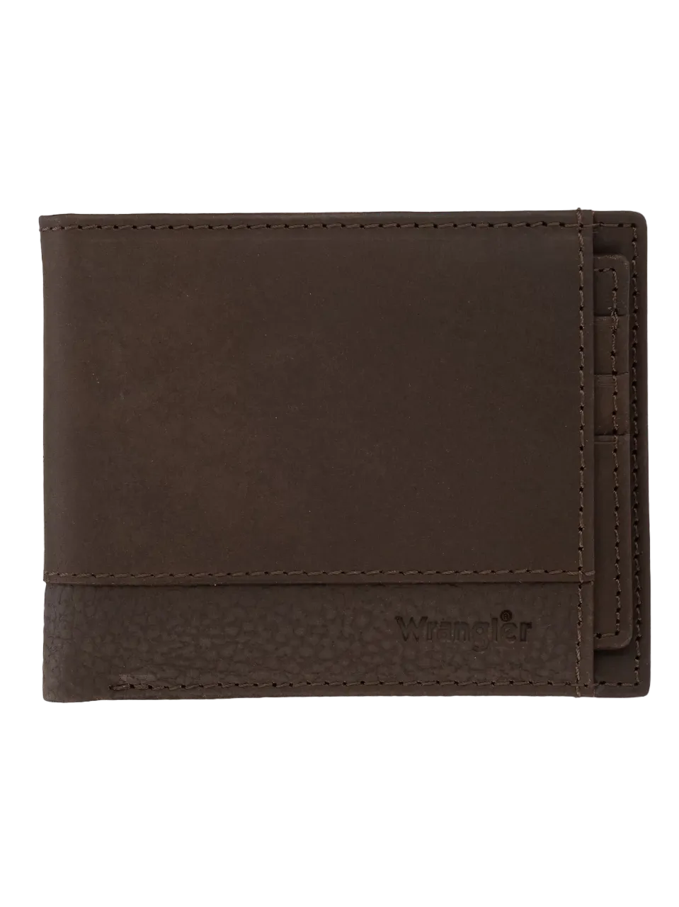 Wrangler Men's Brown Embossed Passcase Bifold Wallet