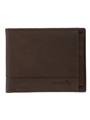 Wrangler Men's Brown Embossed Passcase Bifold Wallet
